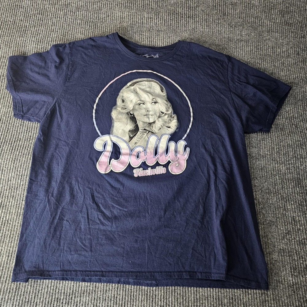 Dolly Shirt Mens 3XL Blue Nashville Graphic Tee Retro Country Music Mad Engine